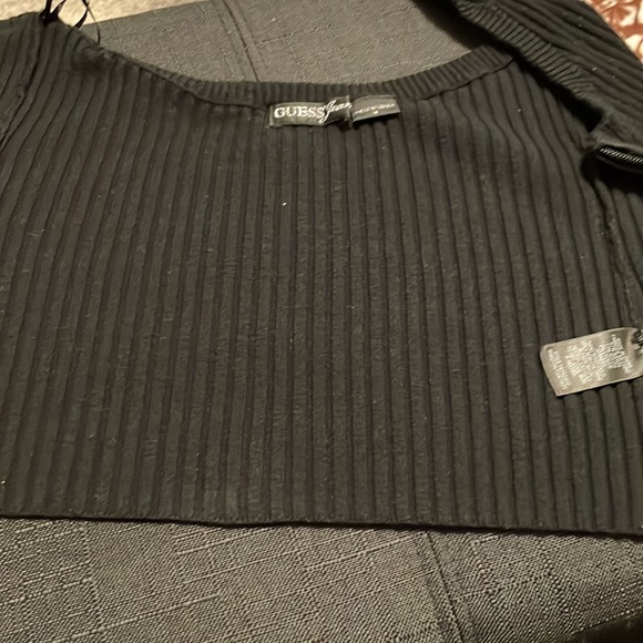 Guess jeans zipper halter crop top.  Size Medium - Picture 5 of 13